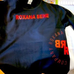 Black sweater with red logo